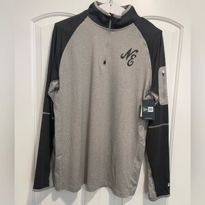 New Era quarter zip long sleeve grey/black size Large